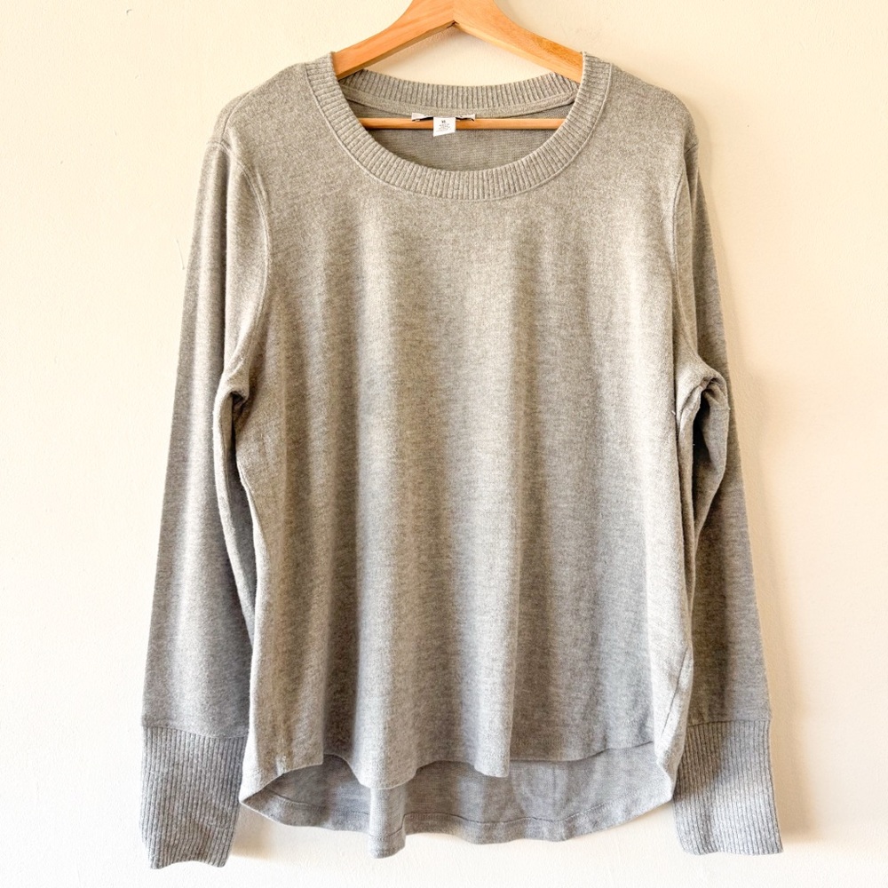 Nine West Gray Long Sleeve Crewneck Pullover Sweater Size XL